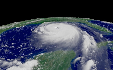 Imagen satelital del huracán Katrina, en el Golfo de México.